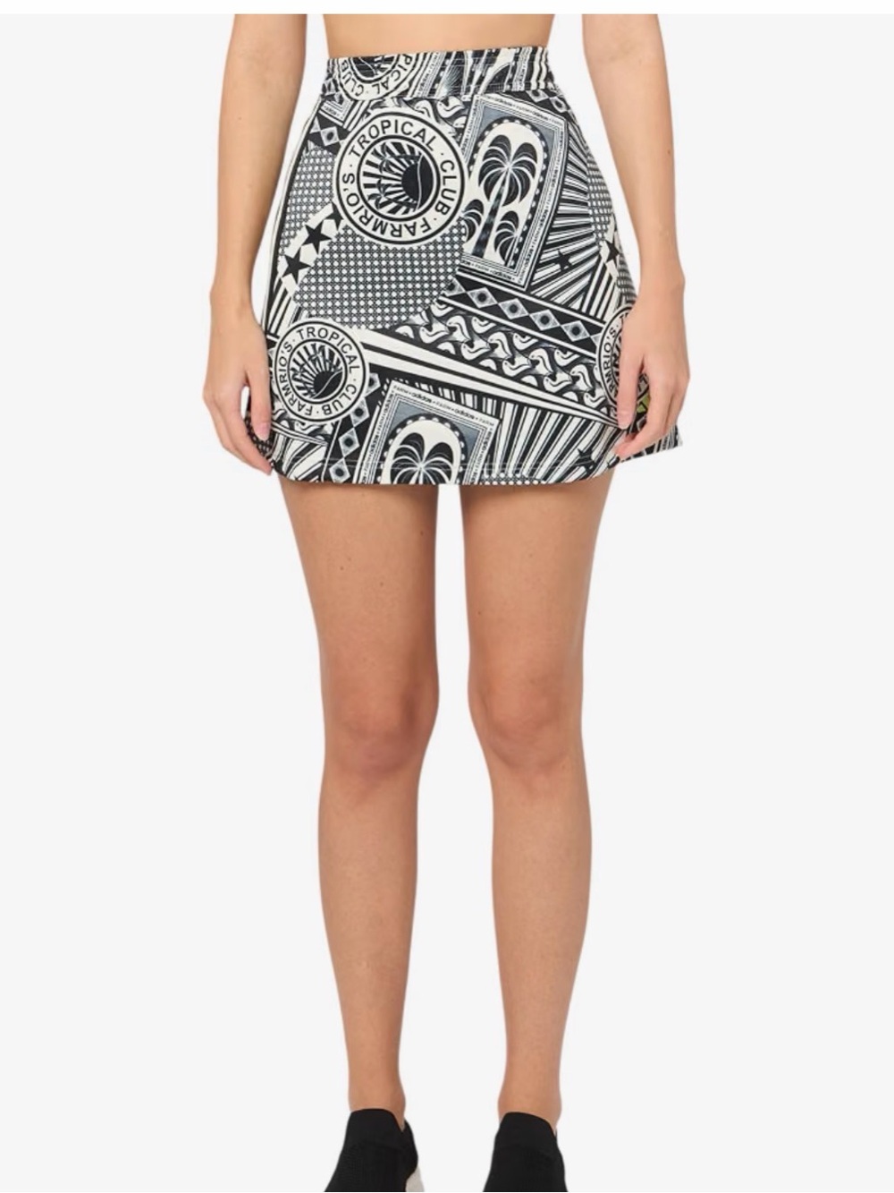 FARM Rio Adidas Bundle Black and White and Pink Graphic Mini Skirts